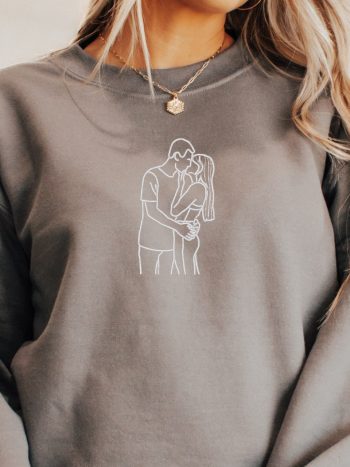 Konturowy haft wspólnego zdjęcia