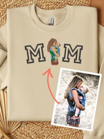Bluza z haftem MOM i Twoim zdjęciem
