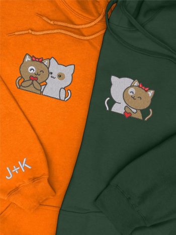 Zestaw dwóch bluz z haftem – Zakochane kotki